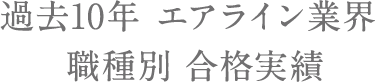 過去10年 エアライン業界 職種別 合格実績